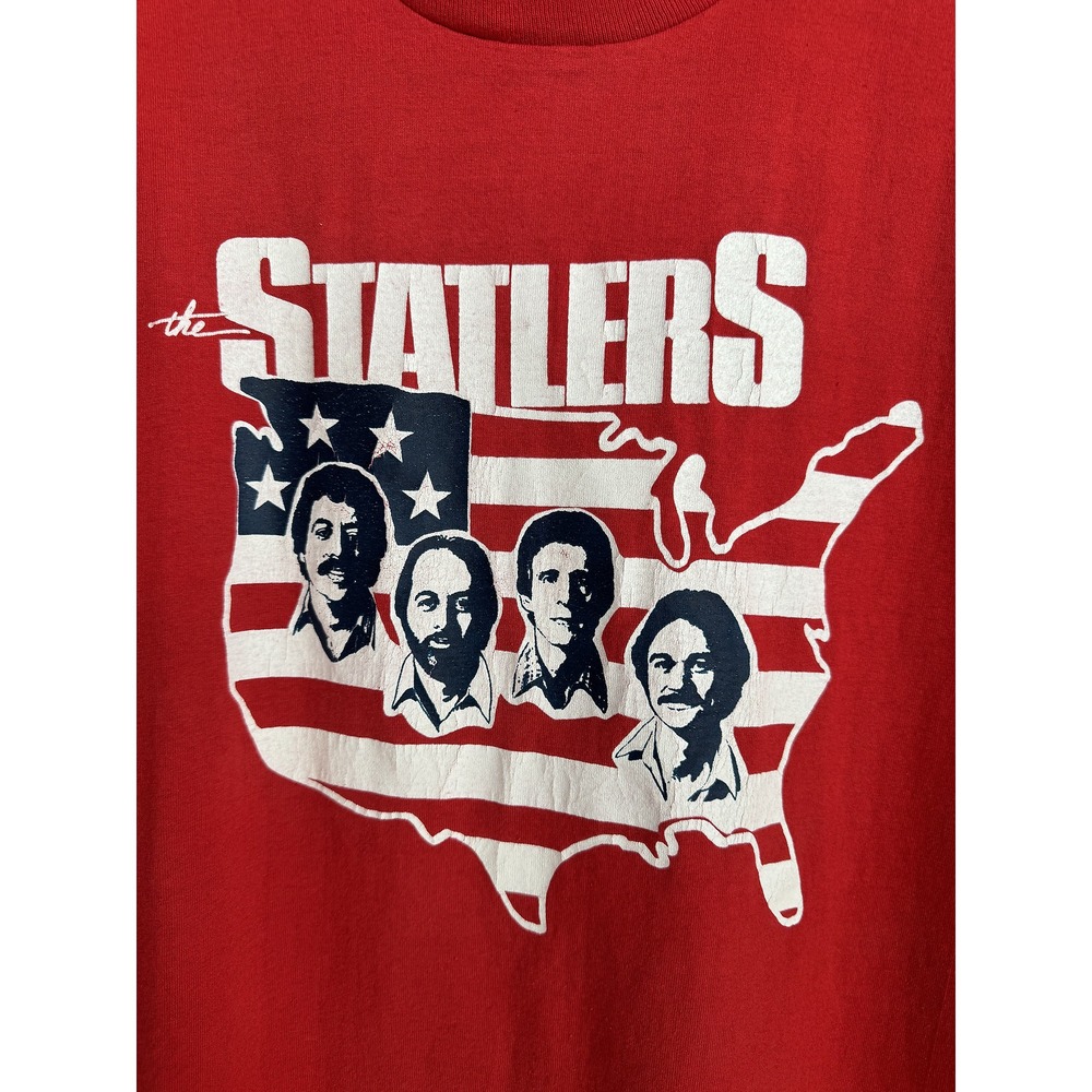 Vintage 90s The Statlers Country Band Shirt Red Graphic Tee Screen Stars XL - Picture 2 of 6